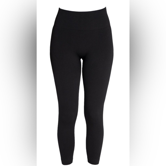 MUK LUKS red buffalo plaid soft fleece lined RIBBED TEXTURE leggings sz 1X/2X - Picture 10 of 15